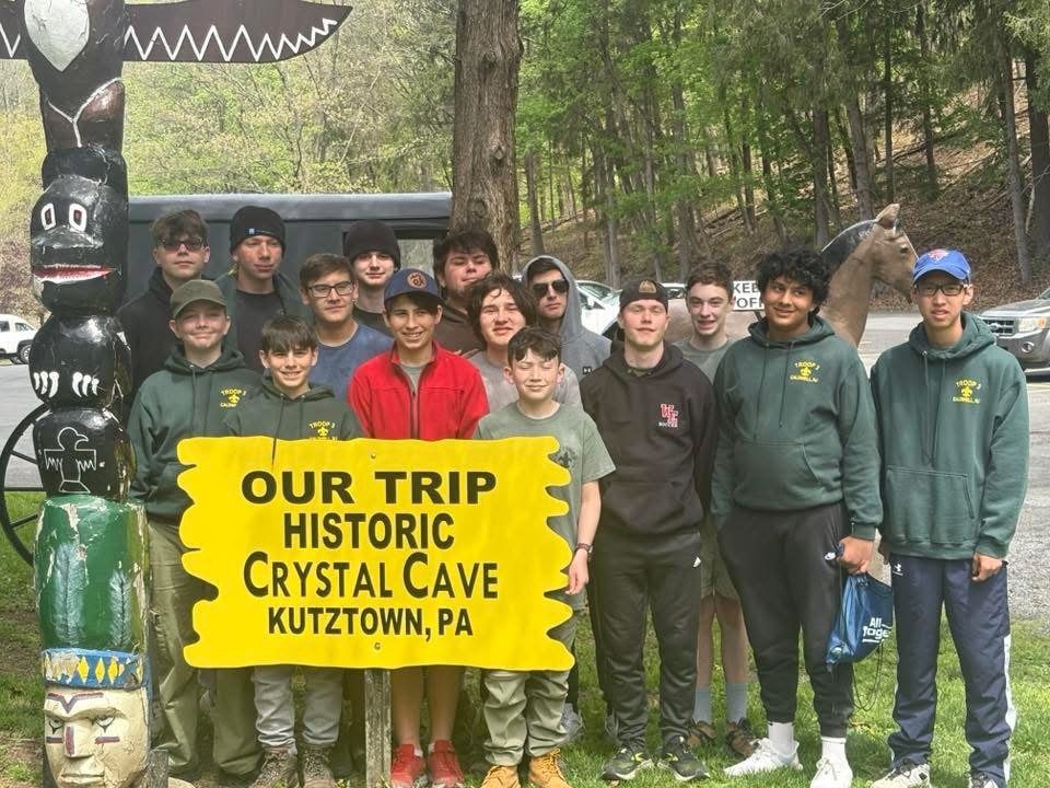 Troop 3 Scouts on their field trip to Historic Crystal Cave in Kutztown, PA