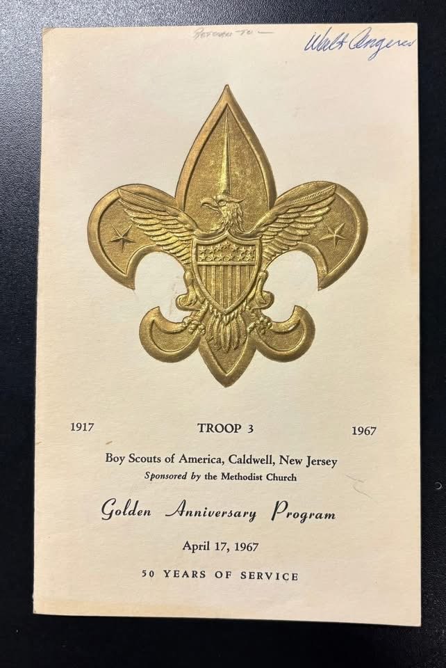 Troop 3 Golden Anniversary Program, 1917–1967, Boy Scouts of America, Caldwell, New Jersey