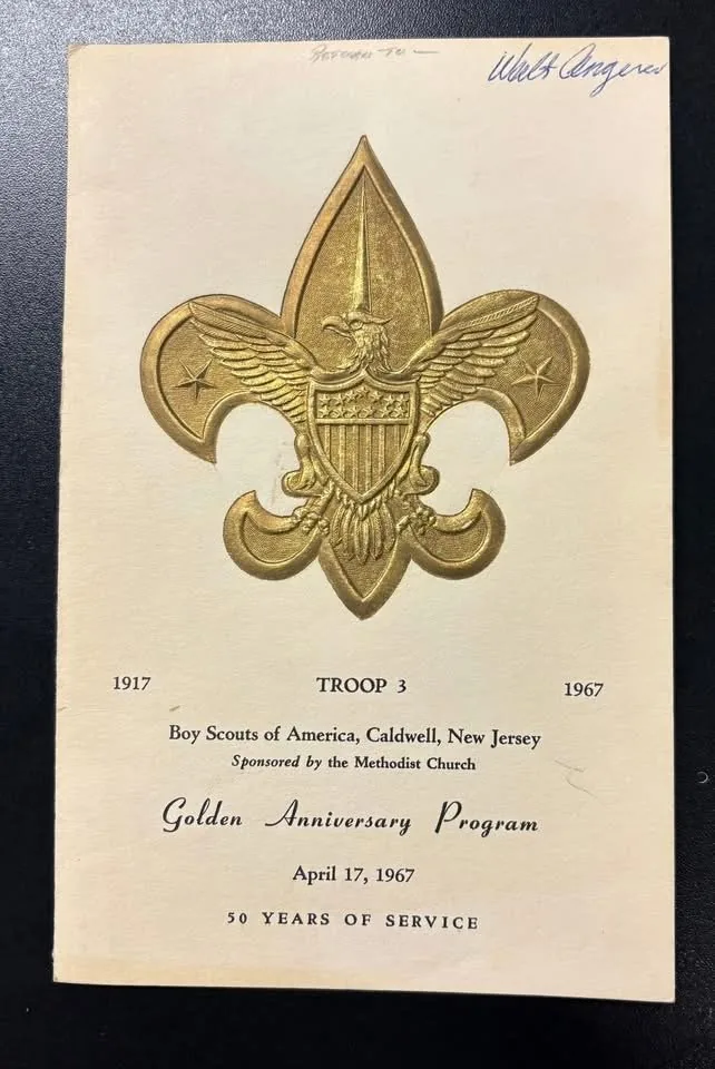 Troop 3 Golden Anniversary Program, 1917–1967, Boy Scouts of America, Caldwell, New Jersey